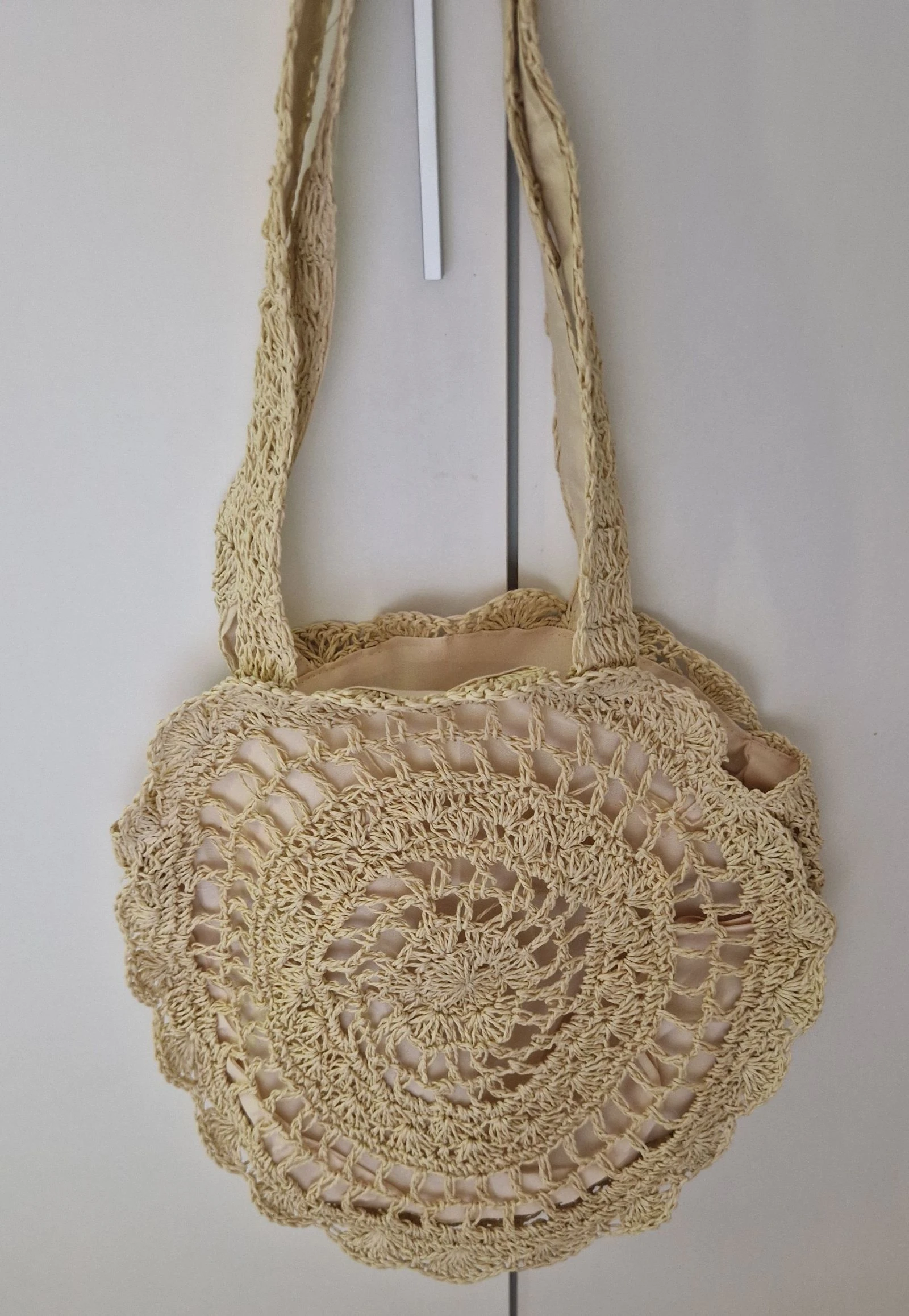 Bolso bandolera crochet rafia crudo – photo 2
